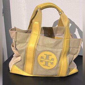Tory Burch Yellow and Beige Tote Bag